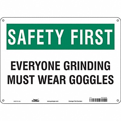 CONDOR 467A92 Safety Sign 10 in x 14 in Aluminum