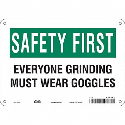 CONDOR 467A93 Safety Sign 7 in x 10 in Polyethylene