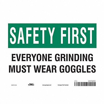 CONDOR 467A95 Safety Sign 7 inx10 in Vinyl