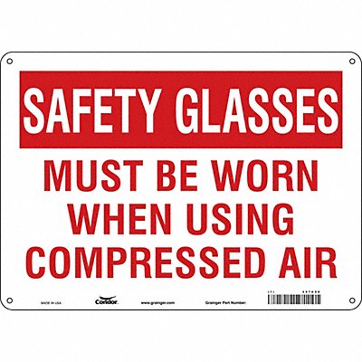 CONDOR 467A98 Safety Sign 10 inx14 in Aluminum