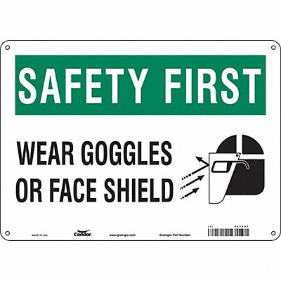 CONDOR 467C07 Safety Sign 10 in x 14 in Polyethylene