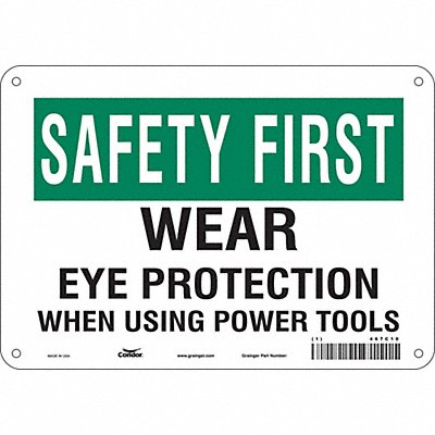 CONDOR 467C10 Safety Sign 7 in x 10 in Aluminum