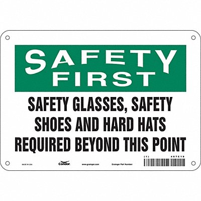 CONDOR 467C19 Safety Sign 7 inx10 in Polyethylene