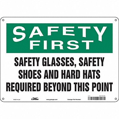 CONDOR 467C20 Safety Sign 10 inx14 in Polyethylene