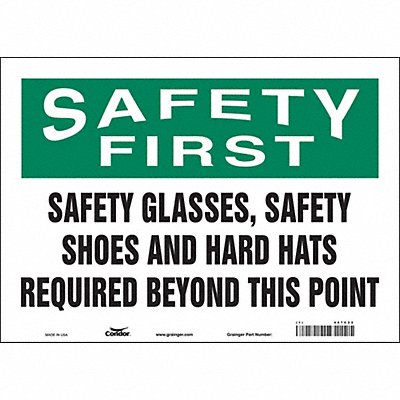 CONDOR 467C22 Safety Sign 10 inx14 in Vinyl