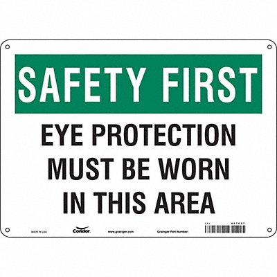 CONDOR 467C27 Safety Sign 10 inx14 in Polyethylene