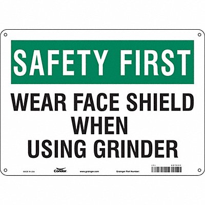 CONDOR 467C31 Safety Sign 10 inx14 in Aluminum