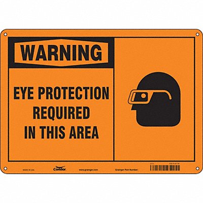 CONDOR 467C70 Safety Sign 10 in x 14 in Polyethylene
