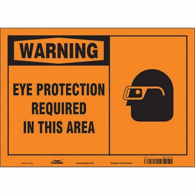 CONDOR 467C72 Safety Sign 10 in x 14 in Vinyl