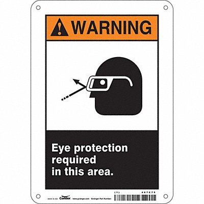 CONDOR 467C75 Safety Sign 10 in x 7 in Polyethylene
