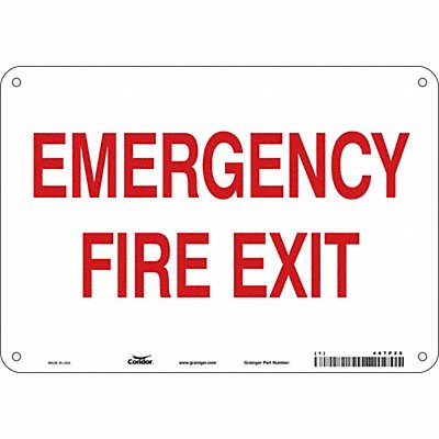 CONDOR 467P25 Safety Sign 7 in x 10 in Polyethylene