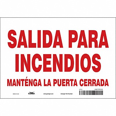 CONDOR 467P39 Safety Sign 7 in x 10 in Vinyl