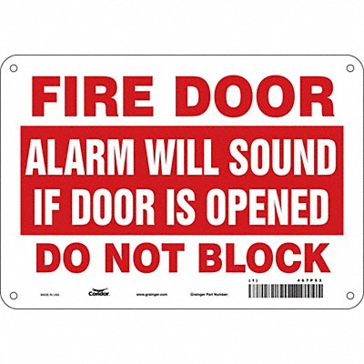 CONDOR 467P53 Safety Sign 7 in x 10 in Polyethylene