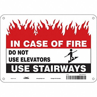 CONDOR 467P67 Safety Sign 7 in x 10 in Aluminum