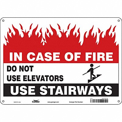 CONDOR 467P72 Safety Sign 10 in x 14 in Polyethylene