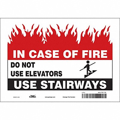 CONDOR 467P75 Safety Sign 7 in x 10 in Vinyl