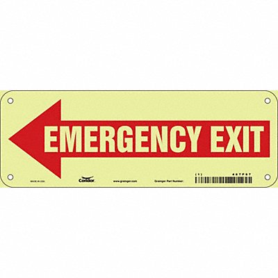 CONDOR 467P87 Safety Sign 3 1/2 x 10 in Polyethylene