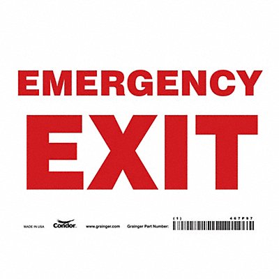 CONDOR 467P97 Safety Sign 5 in x 7 in Vinyl