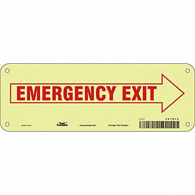 CONDOR 467R10 Safety Sign 3 1/2 x 10 in Polyethylene