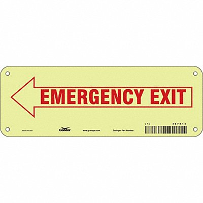 CONDOR 467R14 Safety Sign 3 1/2 x 10 in Polyethylene