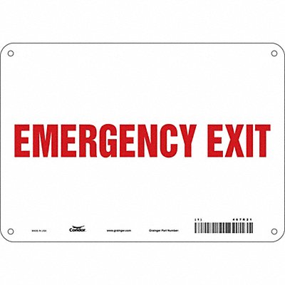 CONDOR 467R21 Safety Sign 7 in x 10 in Polyethylene