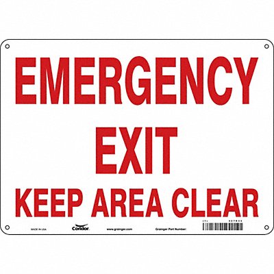 CONDOR 467R33 Safety Sign 10 in x 14 in Polyethylene