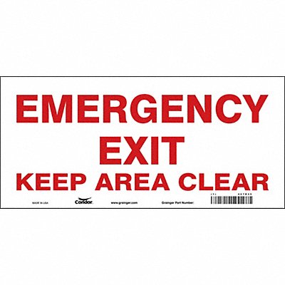 CONDOR 467R35 Safety Sign 6 1/2 in x 14 in Vinyl