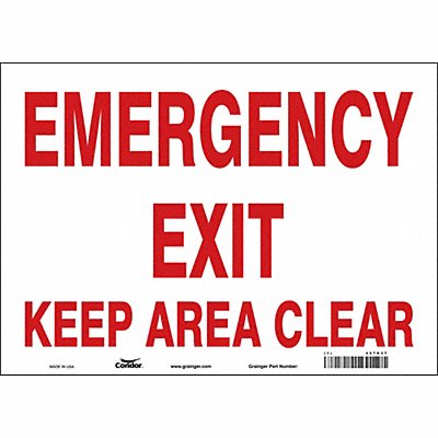CONDOR 467R37 Safety Sign 10 in x 14 in Vinyl