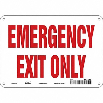CONDOR 467R45 J6981 Safety Sign 7 in x 10 in Polyethylene