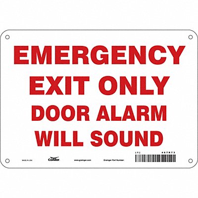 CONDOR 467R73 Safety Sign 7 in x 10 in Aluminum