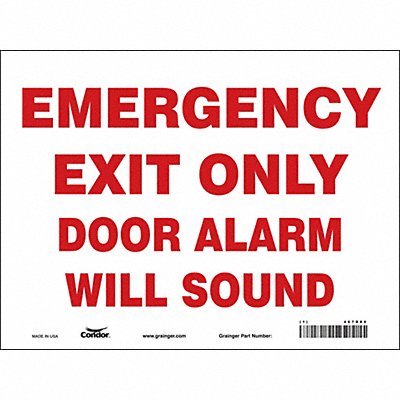 CONDOR 467R80 Safety Sign 9 in x 12 in Vinyl