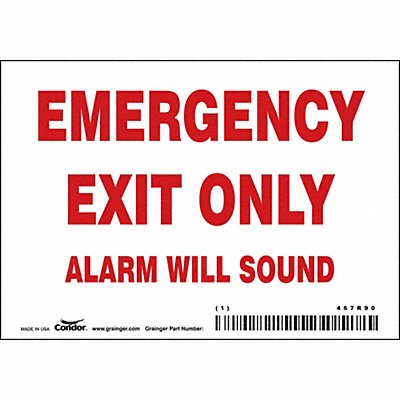 CONDOR 467R90 Safety Sign 3 1/2 in x 5 in Vinyl