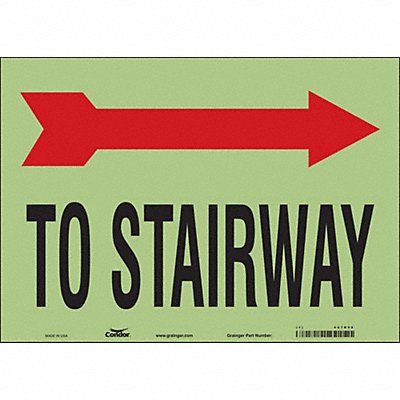 CONDOR 467R98 Safety Sign 10 in x 14 in Glow Vinyl