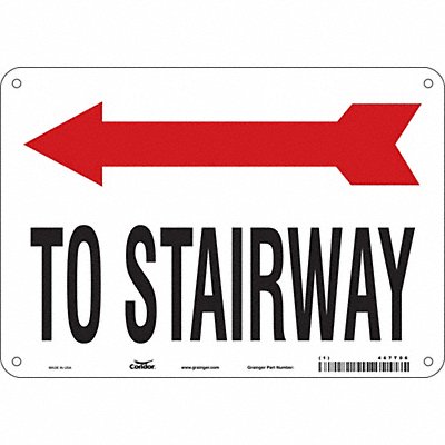 CONDOR 467T06 Safety Sign 7 in x 10 in Aluminum