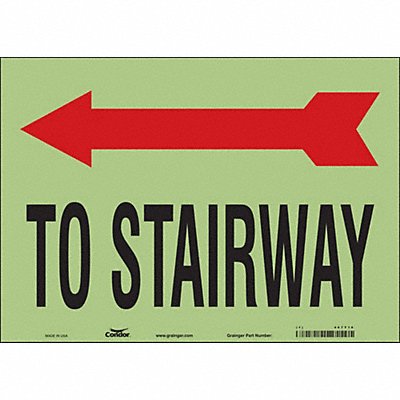 CONDOR 467T10 Safety Sign 10 in x 14 in Glow Vinyl