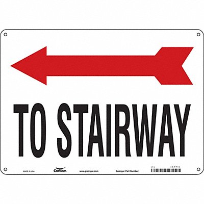 CONDOR 467T14 Safety Sign 10 in x 14 in Polyethylene