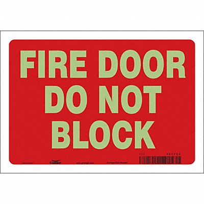 CONDOR 467T20 J7045 Safety Sign 7 in x 10 in Glow Vinyl