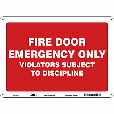 CONDOR 467T33 Safety Sign 10 in x 14 in Aluminum