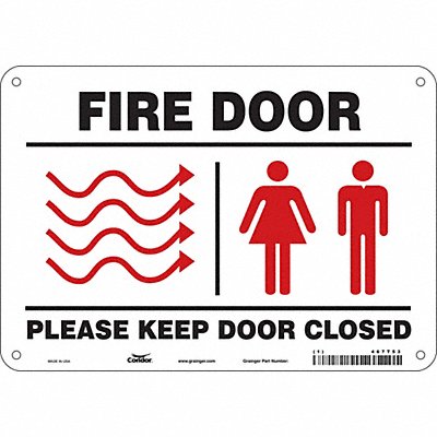 CONDOR 467T53 Safety Sign 7 in x 10 in Polyethylene