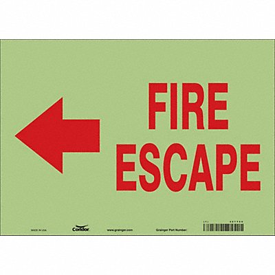 CONDOR 467T60 Safety Sign 10 in x 14 in Glow Vinyl