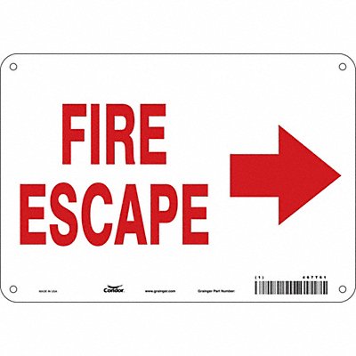 CONDOR 467T61 Safety Sign 7 in x 10 in Aluminum