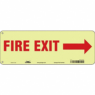 CONDOR 467T81 Safety Sign 5 in x 14 in Glow Vinyl