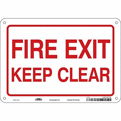 CONDOR 467U19 J9268 Safety Sign 7 in x 10 in Polyethylene