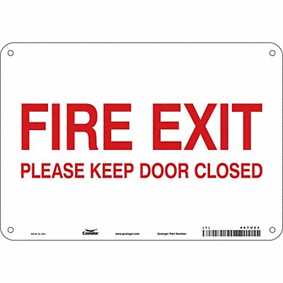CONDOR 467U23 Safety Sign 7 in x 10 in Aluminum