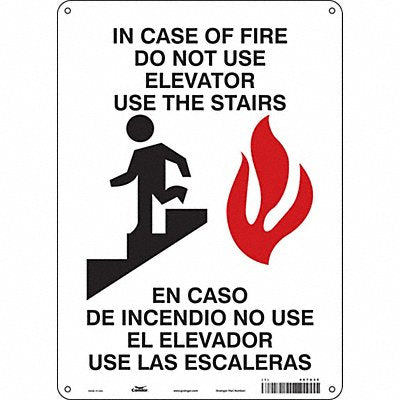 CONDOR 467U35 J9271 Safety Sign 14 in x 10 in Aluminum