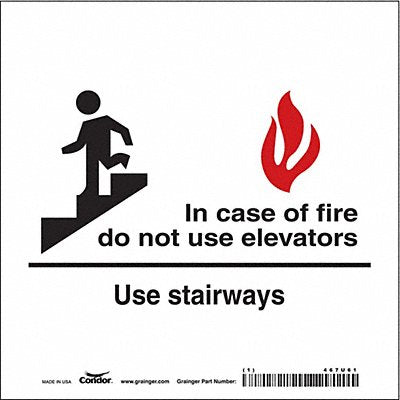 CONDOR 467U61 Safety Sign 7 in x 7 in Vinyl