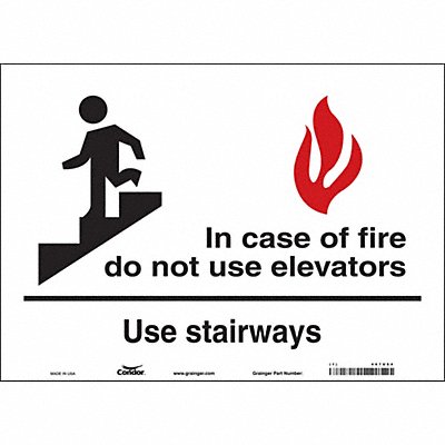 CONDOR 467U64 Safety Sign 10 in x 14 in Vinyl