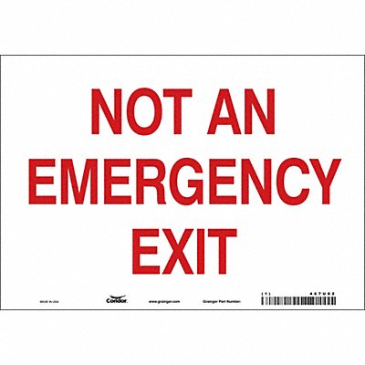 CONDOR 467U82 Safety Sign 7 in x 10 in Vinyl