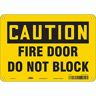 CONDOR 467U91 Safety Sign 7 in x 10 in Aluminum
