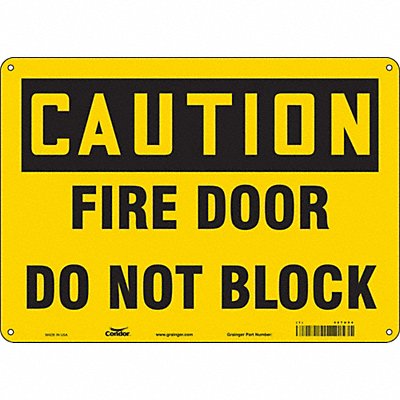 CONDOR 467U94 Safety Sign 10 in x 14 in Polyethylene
